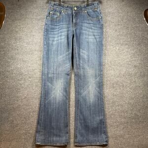 Rock And Roll Cowgirl Jeans 29X32 Blue Denim Straight Leg Western Rhinestone